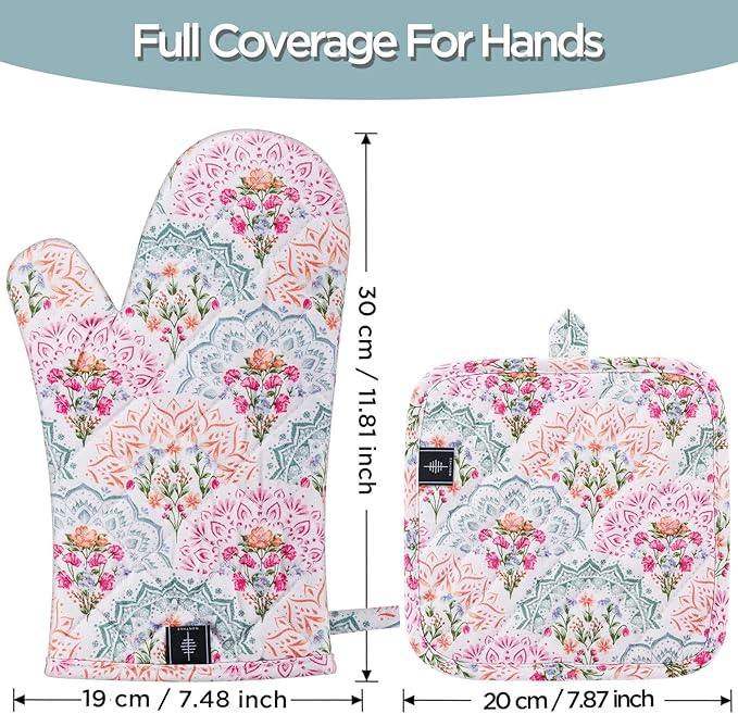 Oven Gloves Heat Resistant Potholder Set Oven Gloves - Image 2
