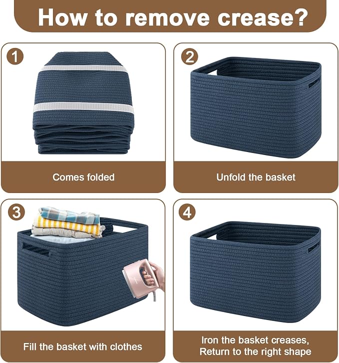 Storage Baskets for Organizing, Woven Decorative Baskets for Shelves - Image 7