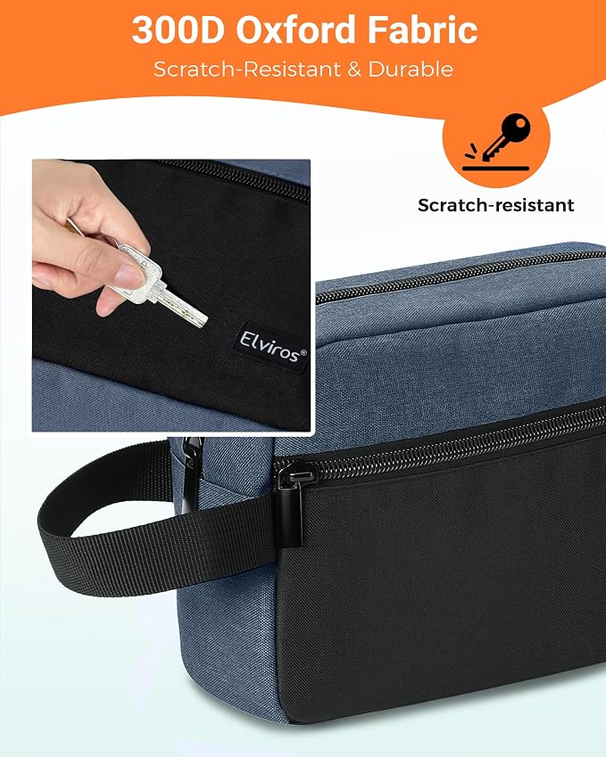 Elviros Travel Toiletry Bag for Men Hanging Toiletries Dopp Kit Small Bathroom - Image 4