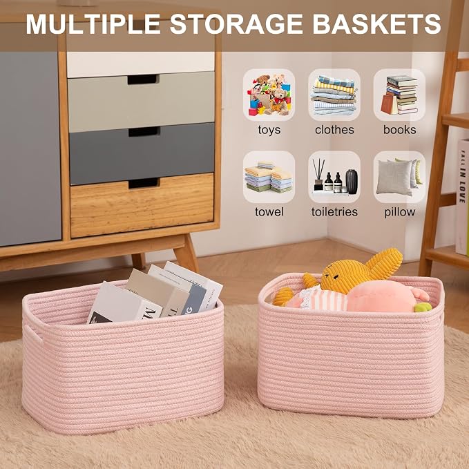 Storage Baskets for Organizing, Woven Decorative Baskets for Shelves - Image 4