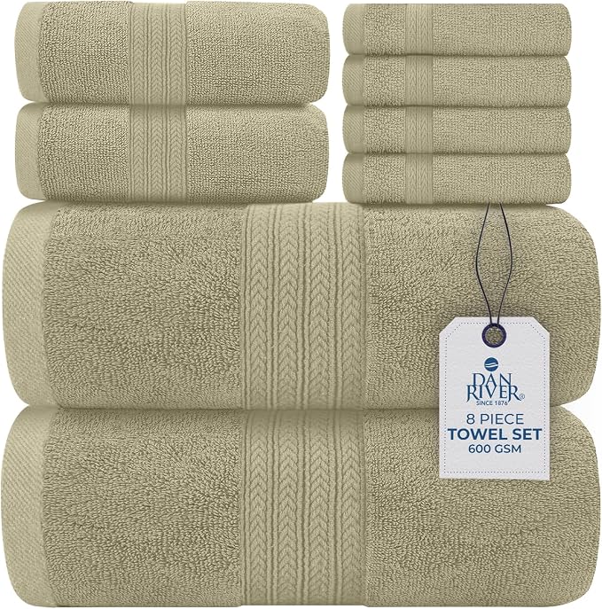 DAN RIVER 8 PC Luxury Bath Towels by DanRiver