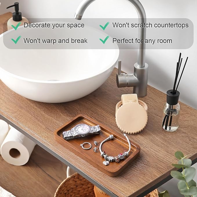 ALELION 6" Small Tiny Bathroom Vanity Tray - Image 7