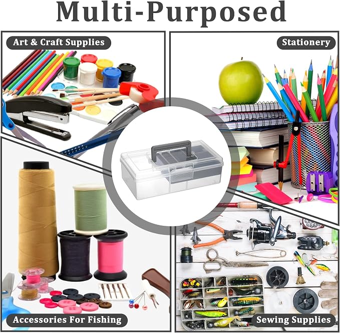 JUXYES 2 Pack Plastic Carry Storage Box - Image 8