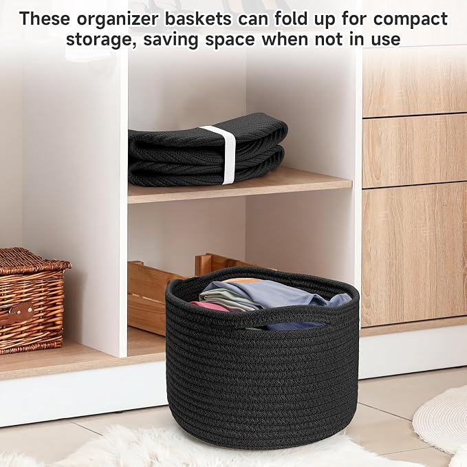 Small Rope Baskets for Storage, Baskets for Gifts Empty, Cute Round Woven Basket - Image 6