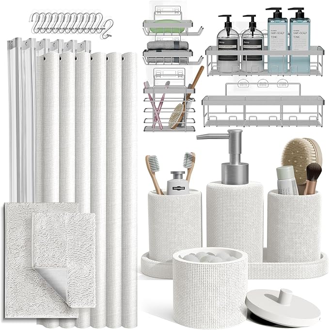 Clara Clark White Bathroom Set by ClaraClark