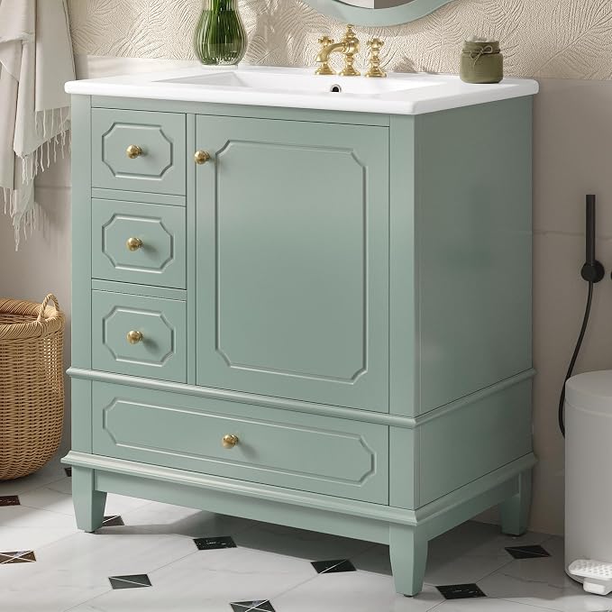 30" Bathroom Vanity with Sink, Harper & Bright Designs Free Standing Single - Image 3