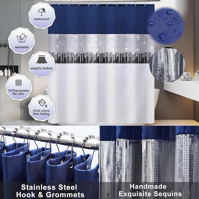 24PCS Bathroom Sets with Shower Curtain and Rugs - Image 3
