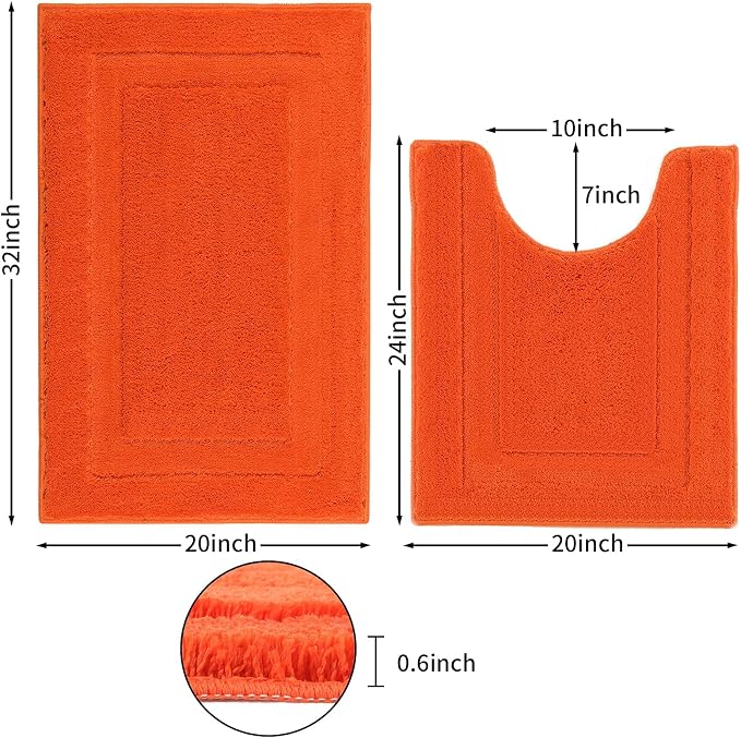 SHACOS Soft Fluffy Bathroom Rugs Set of 2 - Image 3