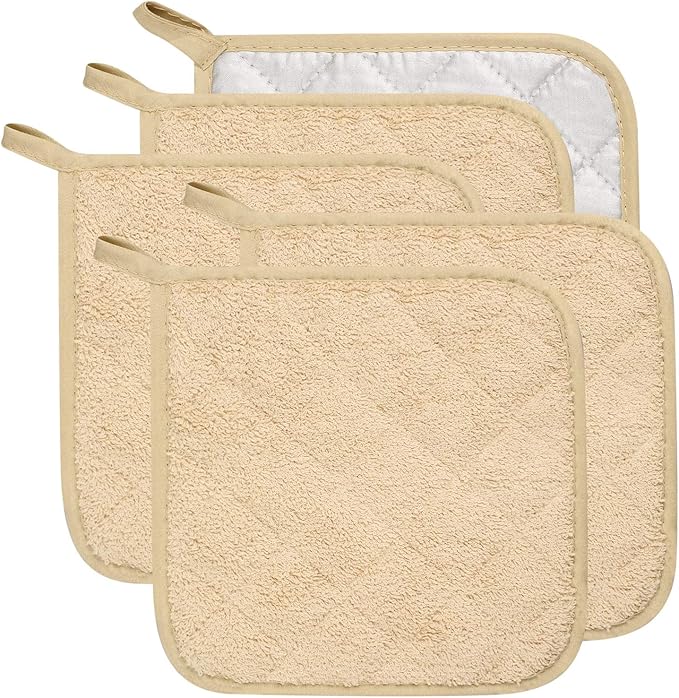 100% Cotton Kitchen Everyday Basic Terry Pot Holder Heat Resistant Coaster by Lifaith
