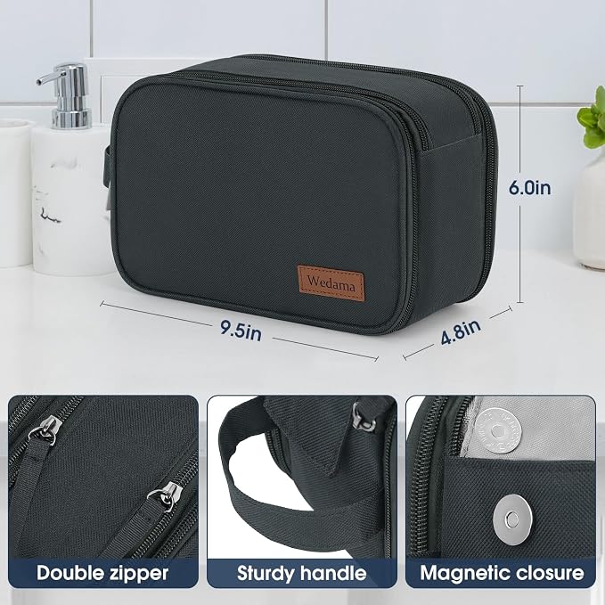 Wedama Toiletry Bag for Men, Handheld Travel Bag, Waterproof Toiletries - Image 2
