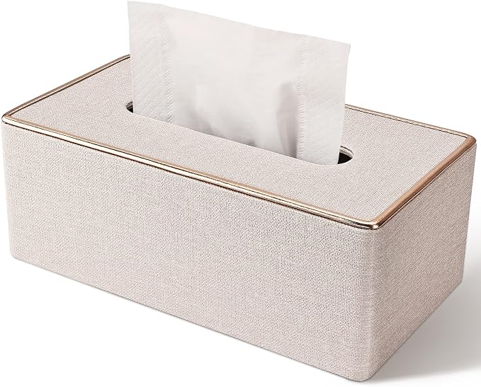 Tissue Box Cover, PU Leather Tissue Box Holder, Rectangular Tissue Box Covers by GORESE