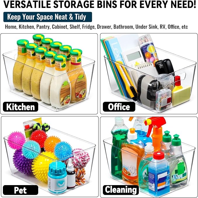 12 PACK LARGE Clear Storage Bins - Image 7