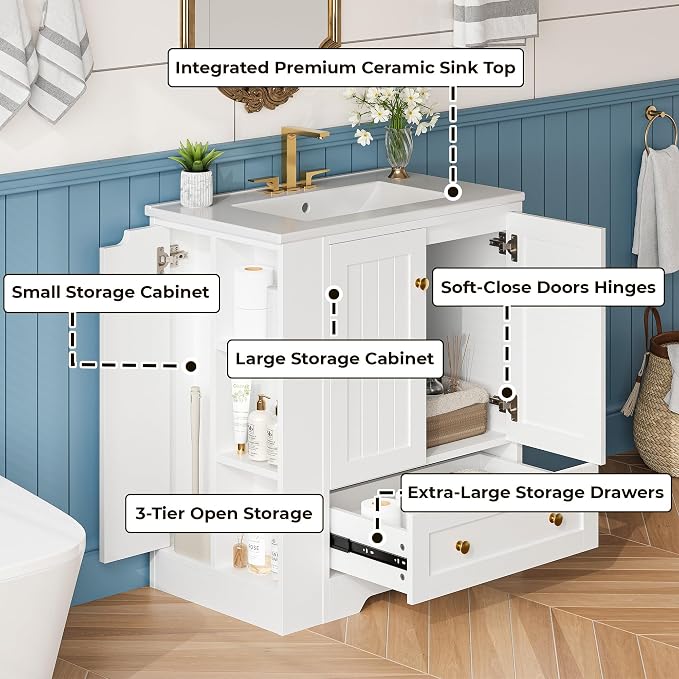 IRONCK 30" Bathroom Vanity - Image 4