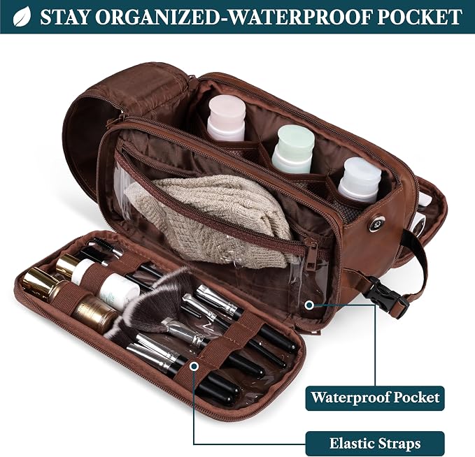 PAVILIA Toiletry Bag for Men Women, Mens Travel Bag Toiletries Organizer Case - Image 3