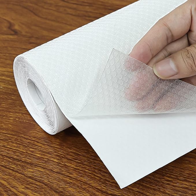 Hersvin Shelf Liners 10 in x 20 ft Self-Adhesive EVA Drawer Mats, Cupboard by Hersvin