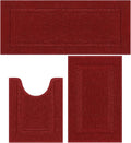 SHACOS Red Christmas Bathroom Rugs Sets 3 Piece, Soft Fluffy Water Absorbent by SHACOS