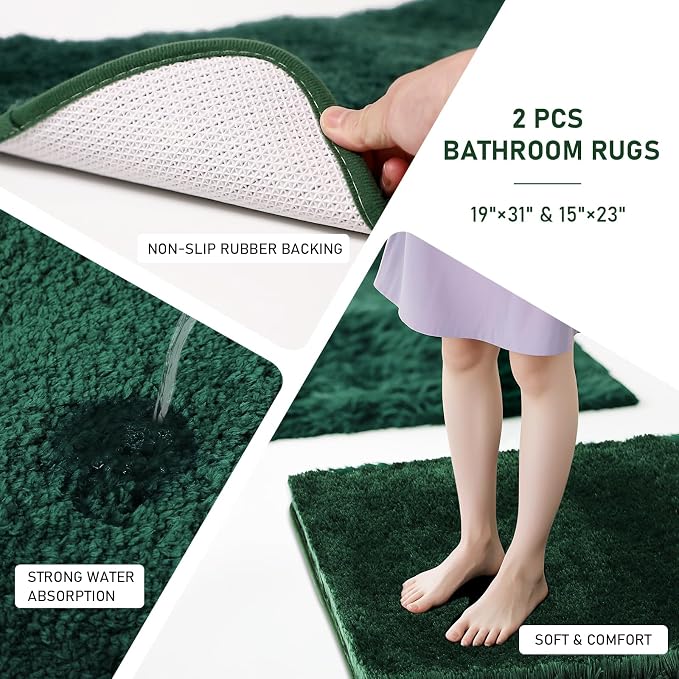Bathroom Sets with Shower Curtain and Rugs Bathroom Accessories Set Hunter - Image 3