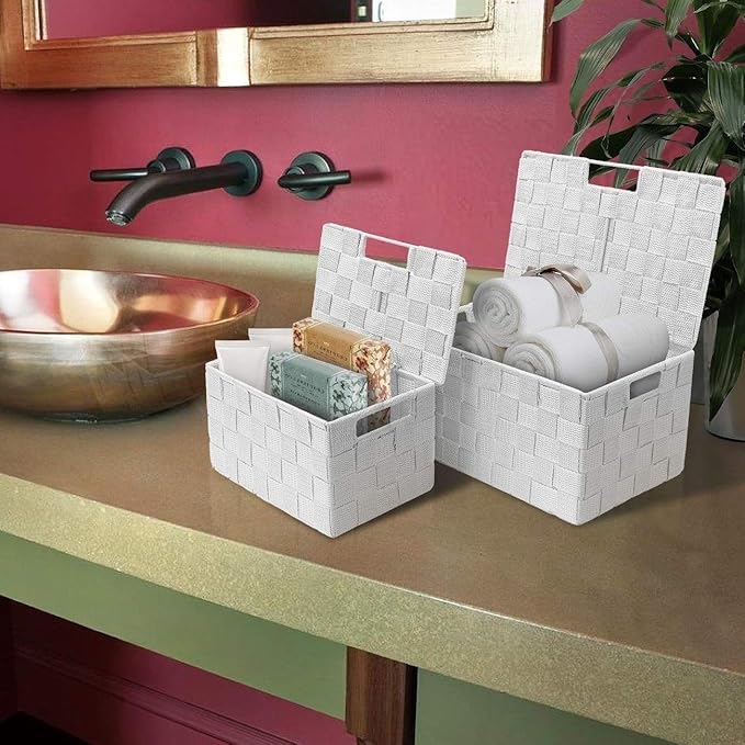 Sorbus Set of 3 Hand-Woven Storage Baskets - Image 4