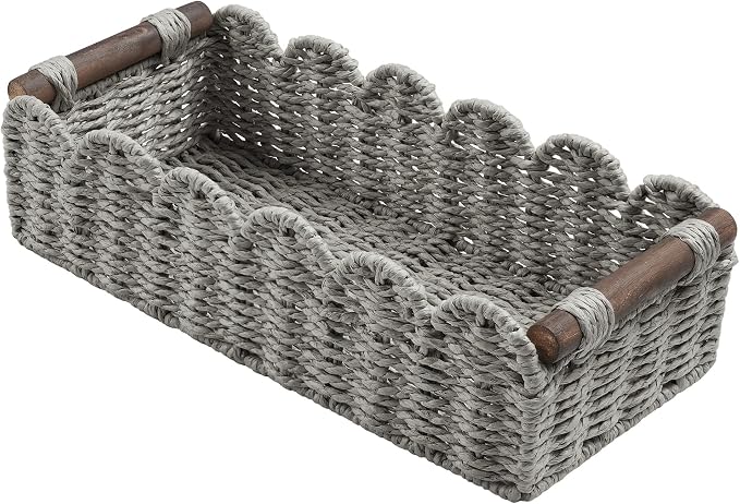 Toilet Paper Storage Basket Bathroom Counter Organizer Wicker Baskets by HOSROOME