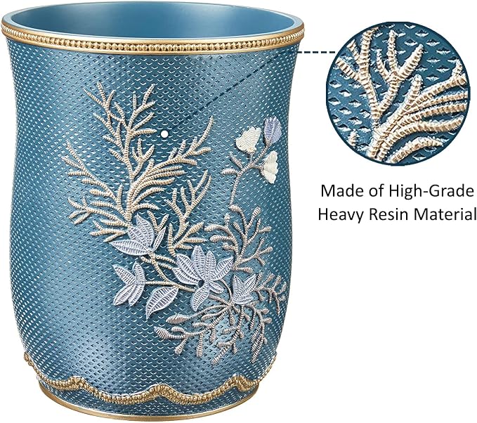 Zahari Home 2pc Capri Bathroom Decor Set Waste Basket - Image 4