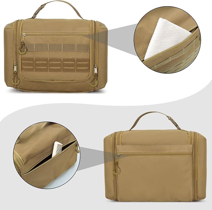 Tactical Toiletry Travel Bag for Men, Hanging Dopp Kit Hygiene Bag Shower - Image 4
