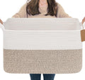 Goodpick Woven Storage Basket, 22”x17”x12” Large Blanket Storage by Goodpick