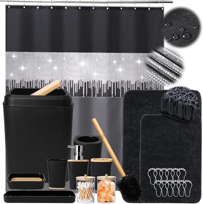 Bathroom Sets with Shower Curtain and Rugs by BetterbathroomwithXLHOME