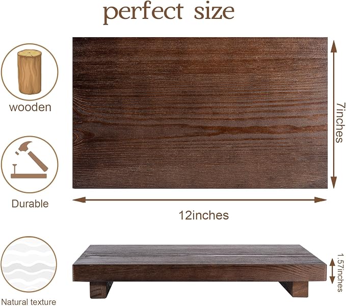 Bathroom Counter Organizer Wood Pedestal Stand Farmhouse Decorative Tray Soap - Image 5