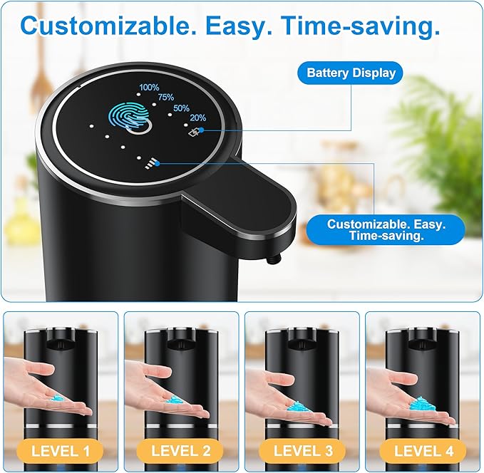 Automatic Soap Dispenser Touchless Automatic Liquid Soap Dispenser 4 Adjustable - Image 3