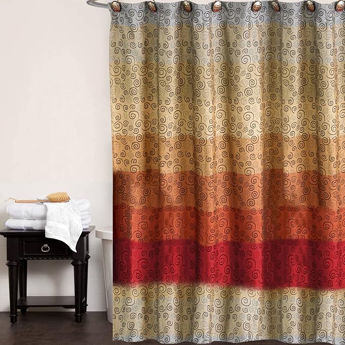 Zahari Home 13pc Miramar Bathroom Shower Curtain Sets Shower Curtain & 12 - Image 2
