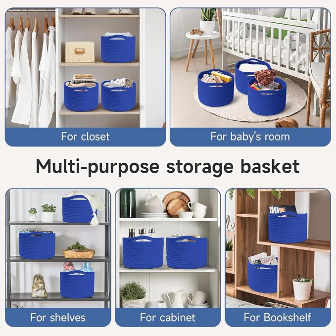 Small Rope Baskets for Storage, Baskets for Gifts Empty, Cute Round Woven Basket - Image 4