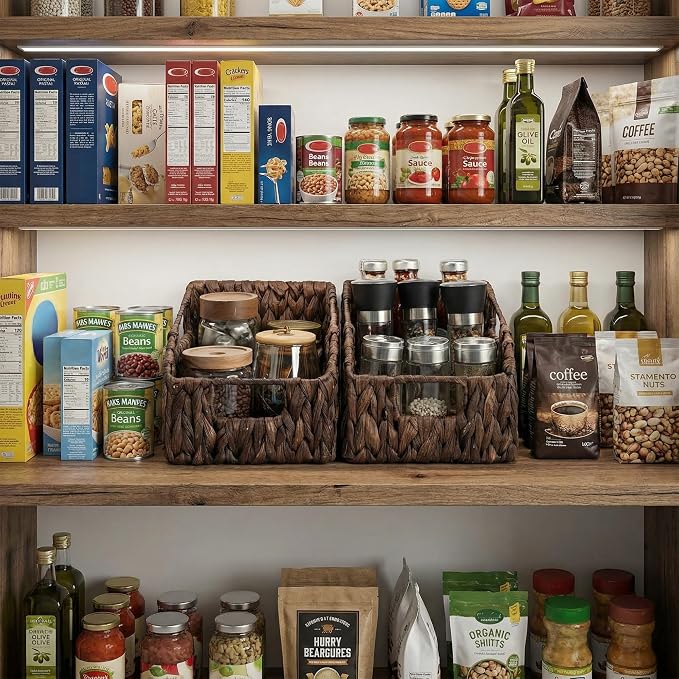 StorageWorks Pantry Baskets for Organizing, Water Hyacinth Storage Baskets for - Image 5