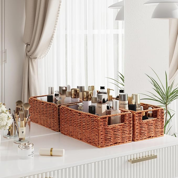 Vagusicc Wicker Storage Basket, Small Storage Baskets - Image 3