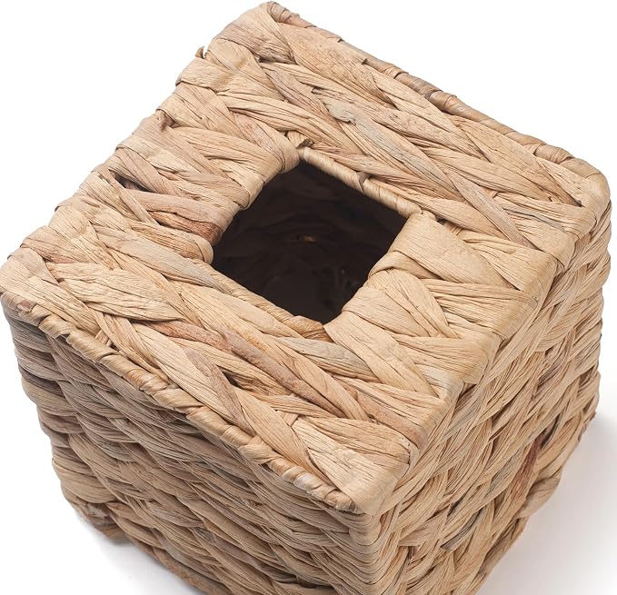 Tissue Box Cover Sqaure, Water Hyacinth Tissue Box Holder, Boho Decorative - Image 2