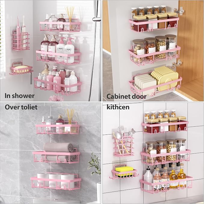 5 Pack Shower Caddy Organizer Rack Shelf - Image 8