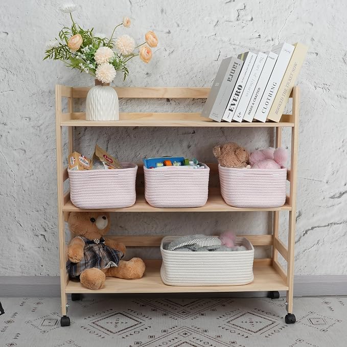 Small Woven Storage Baskets 12“X8”X5“ Decorative Rope Bins - Image 4