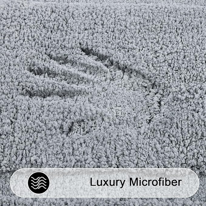 SHACOS Soft Fluffy Bathroom Rugs Sets of 2 Pieces 32x20 inch Bath Rugs Non Slip - Image 3