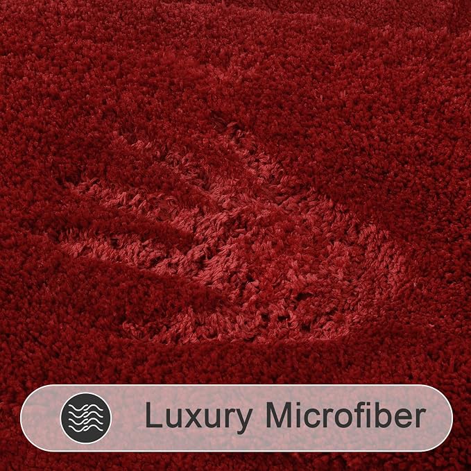 SHACOS Red Christmas Bathroom Rugs Sets 3 Piece, Soft Fluffy Water Absorbent - Image 9