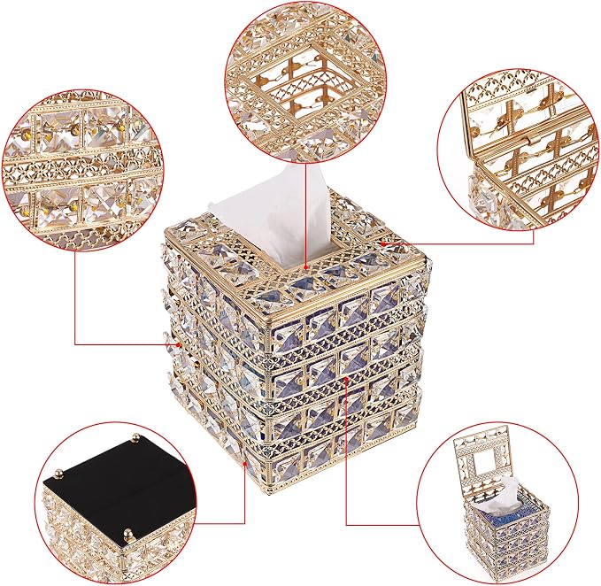 Sumnacon Crystal Square Tissue Box Cover - Image 3