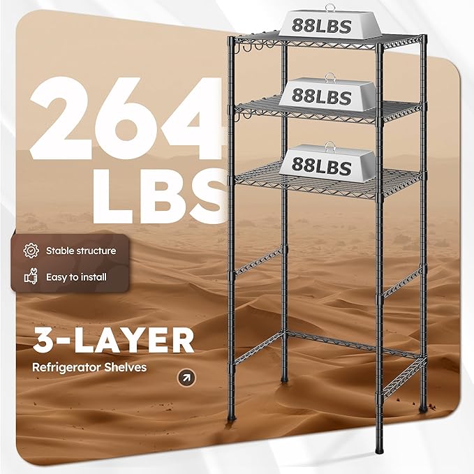 REIBII 3 Tier Mini Fridge Shelf - Image 4