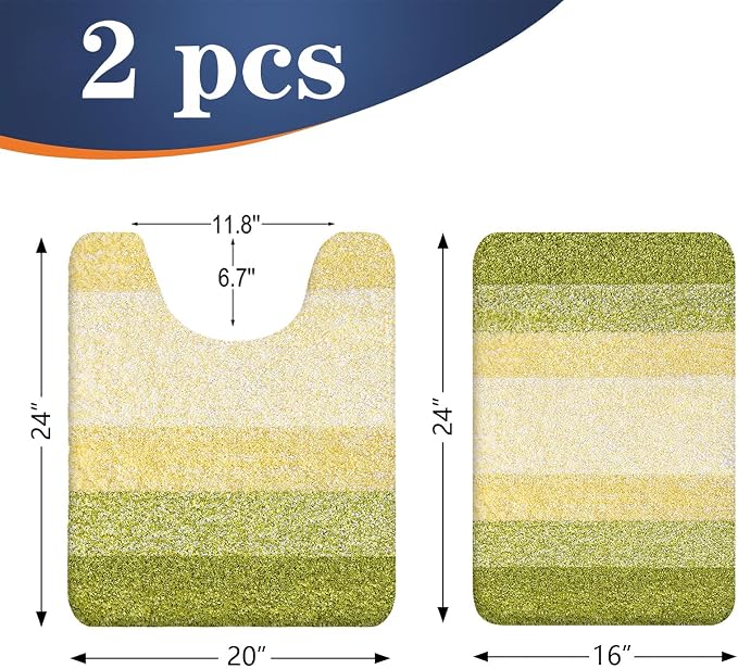 OLANLY Bathroom Rug Set 2 Piece, Soft Absorbent Microfiber Bath Mats and - Image 2