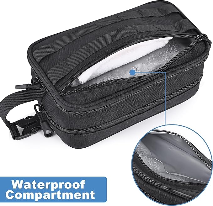 Men's Toiletry Bag, Tactical Inspired Hygiene Shaving Bath Shower Grooming - Image 3
