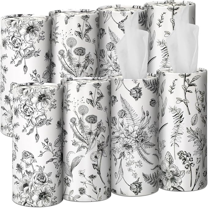 Zonon 8 Pcs Vintage Floral Round Tissues Holder Car Tissues Cylinder by Zonon