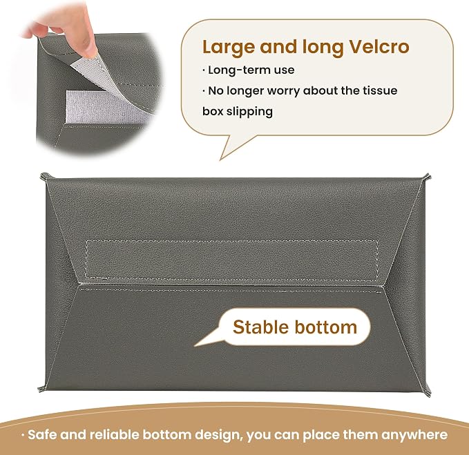 Long Tissue Box Cover, PU Leather Tissue Holder Rectangle, Facial Paper - Image 3