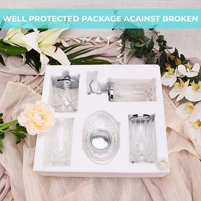 Bathroom Accessories Set, Complete Lotion Soap Dispenser, Toothbrush Holder - Image 6