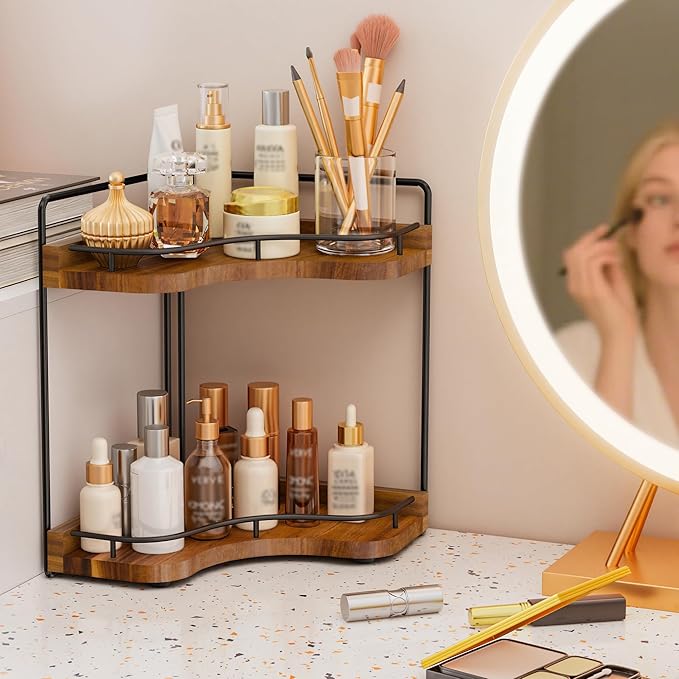 2-Tier Corner Bathroom Counter Organizer - Image 6