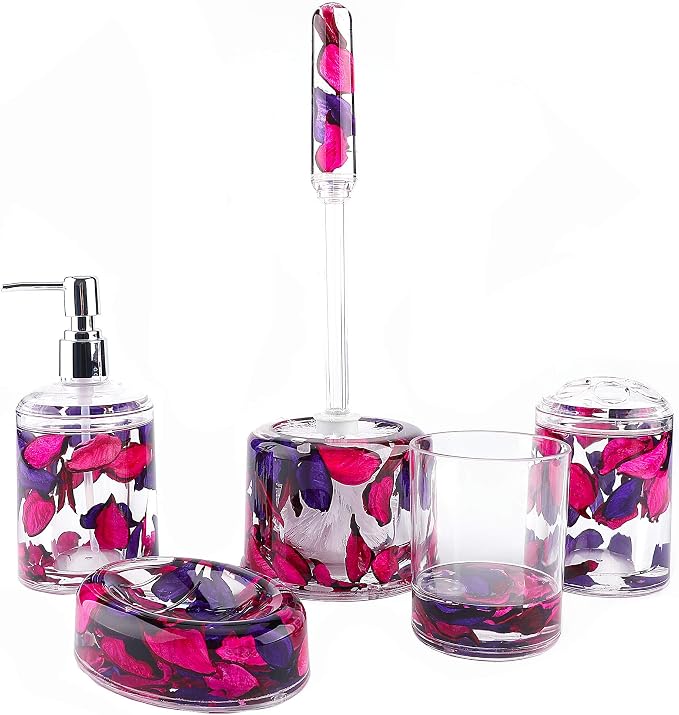 Locco Decor 5 Piece Acrylic Liquid 4D Floating Motion Bathroom Vanity Accessory by LoccoDecor