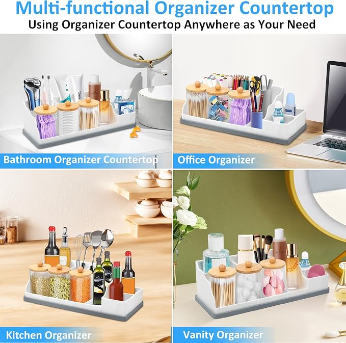 Bathroom Counter Organizer, Large White Silicone Toothbrush Holders - Image 7
