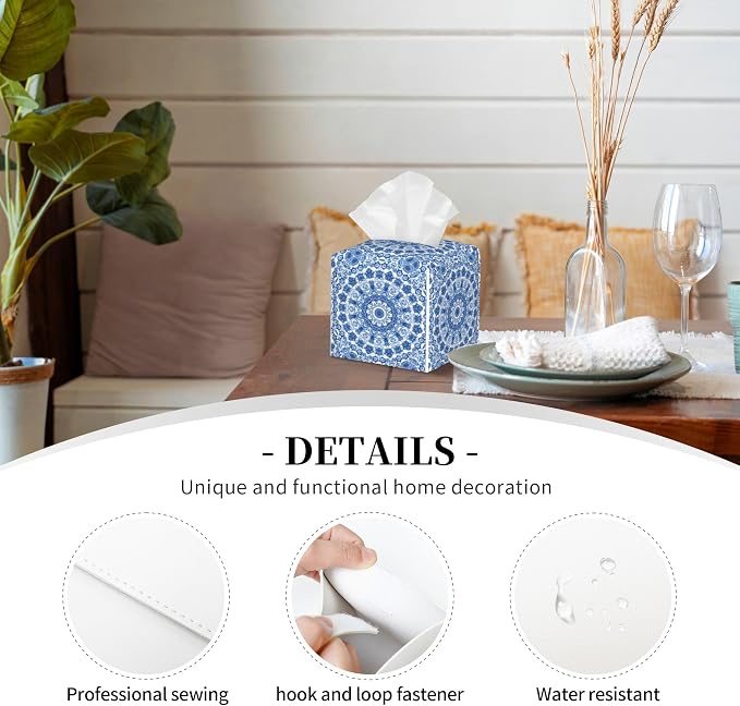 Boho Mandala Flower Tissue Box Cover Square - Image 3