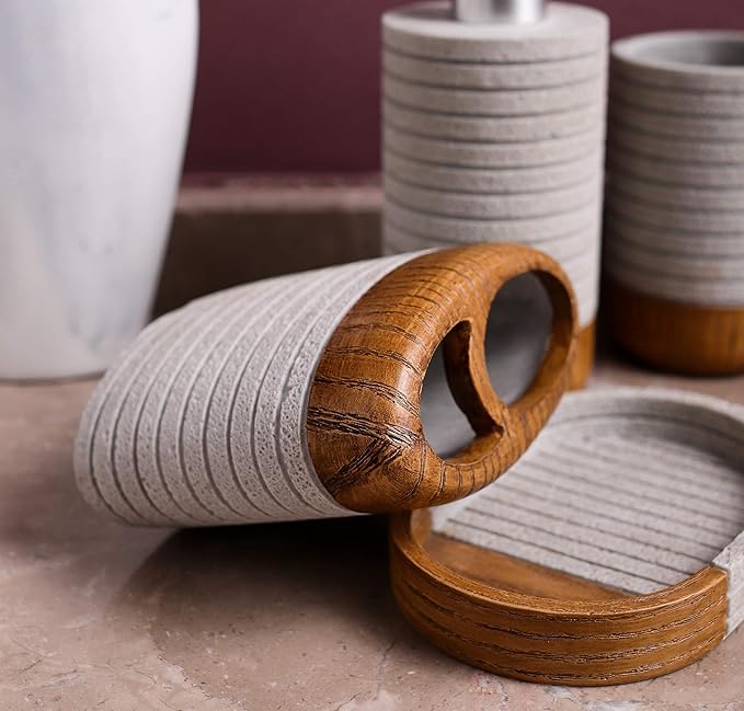 Hymmah Bathroom Accessories Set, Toothbrush Holder, Farmhouse Bathroom Decor - Image 6